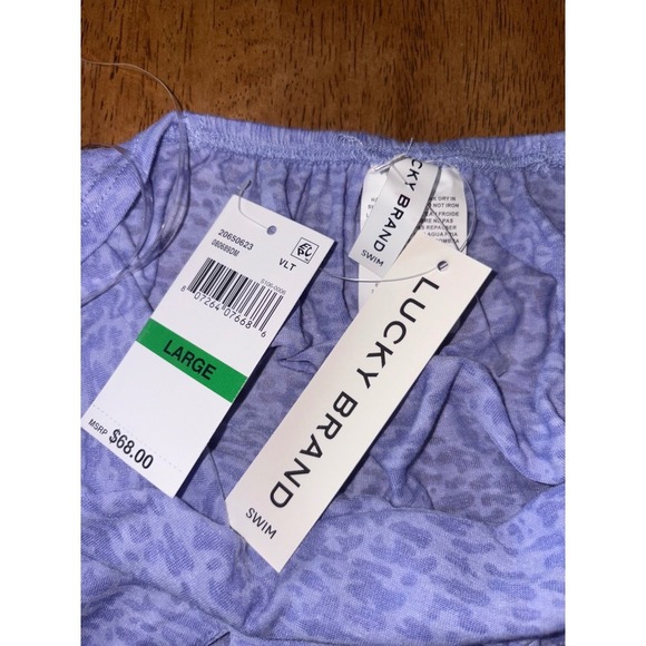 Lucky Brand Halter Swimsuit Coverup Purple Animal Print Sleeveless Casual Dress - Picture 6 of 7